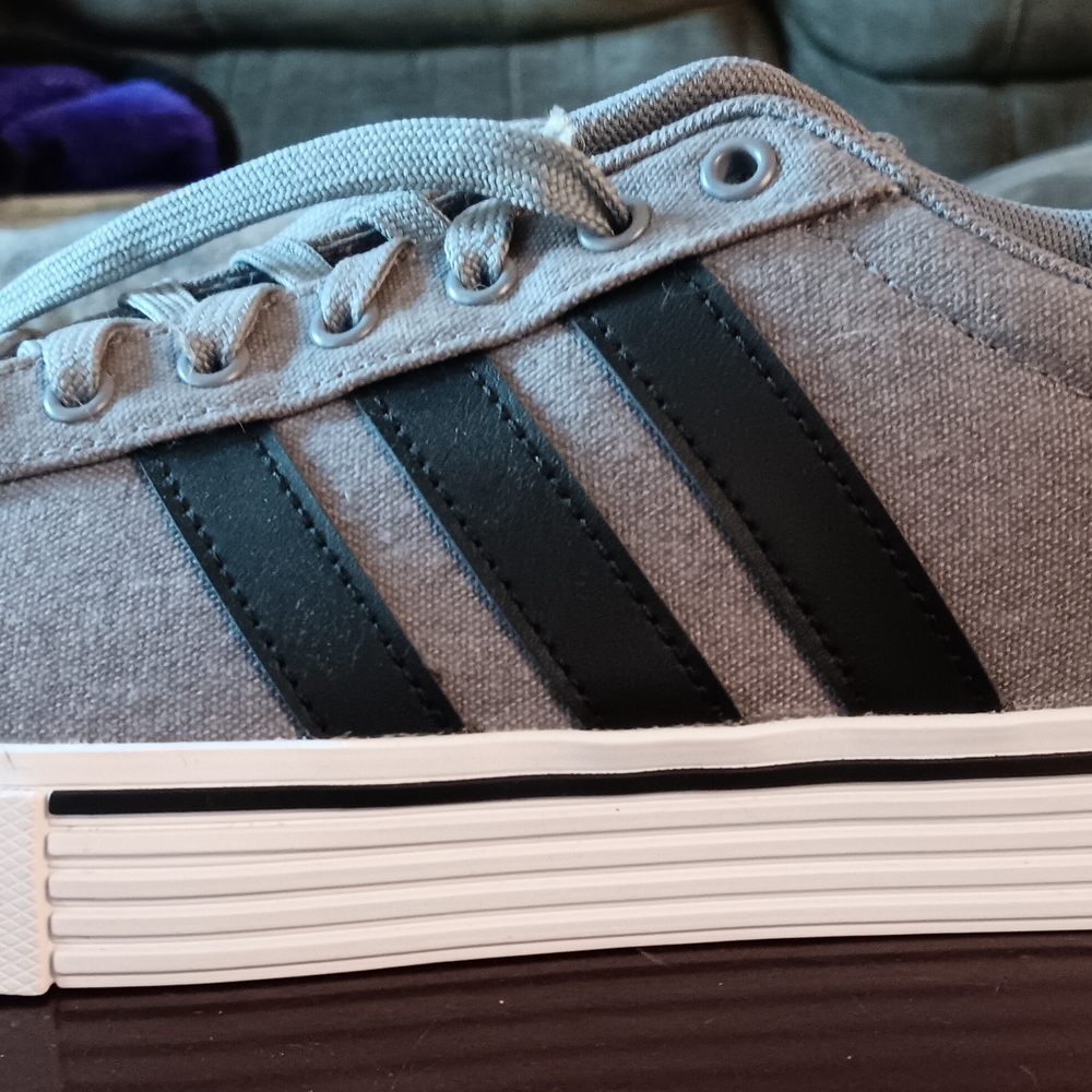 Adidas Men's Gray Canvas Sneakers